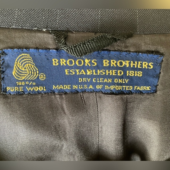 Brooks Brothers Dark Blue Pinstriped Suit Sports Jacket 46L - Picture 3 of 7